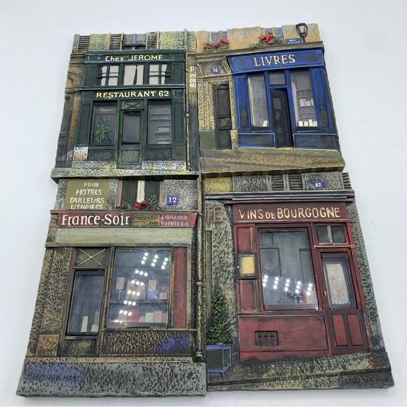 Paris France Street Scene 3D Wall Art Chiu Tak Hak Hanging Home Decor Set 4 - Picture 8 of 8